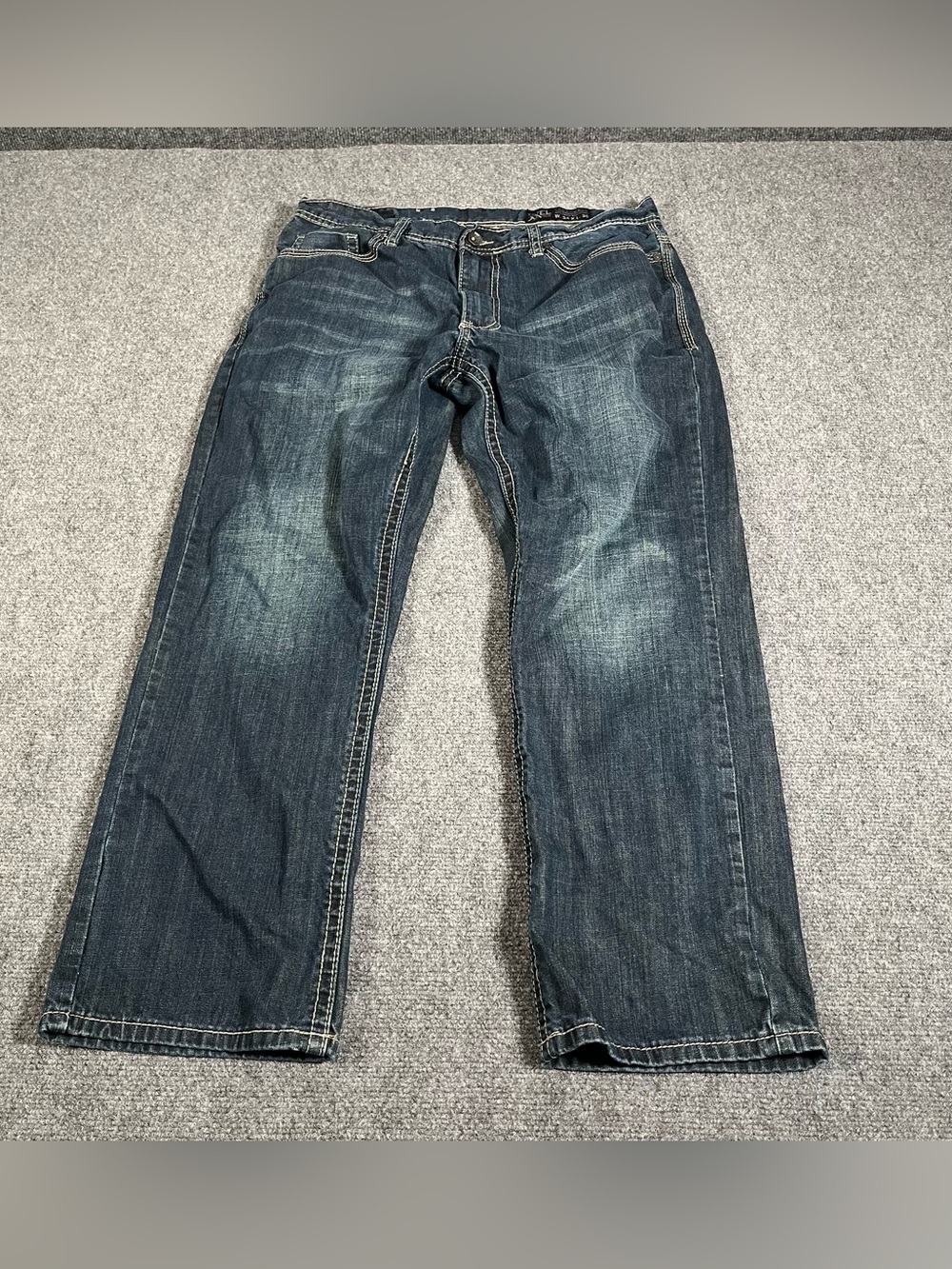 tk axel treadwell relaxed straight mens jeans Size 34x28 Y2K Denim Dark Wash